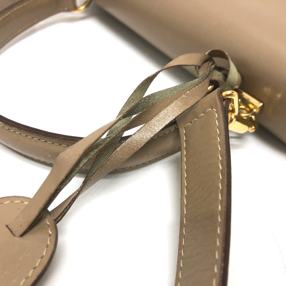 GUCCI Handbag leather beige Lock Women Used