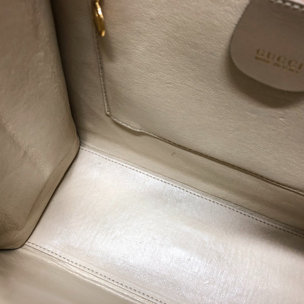 GUCCI Handbag leather beige Lock Women Used