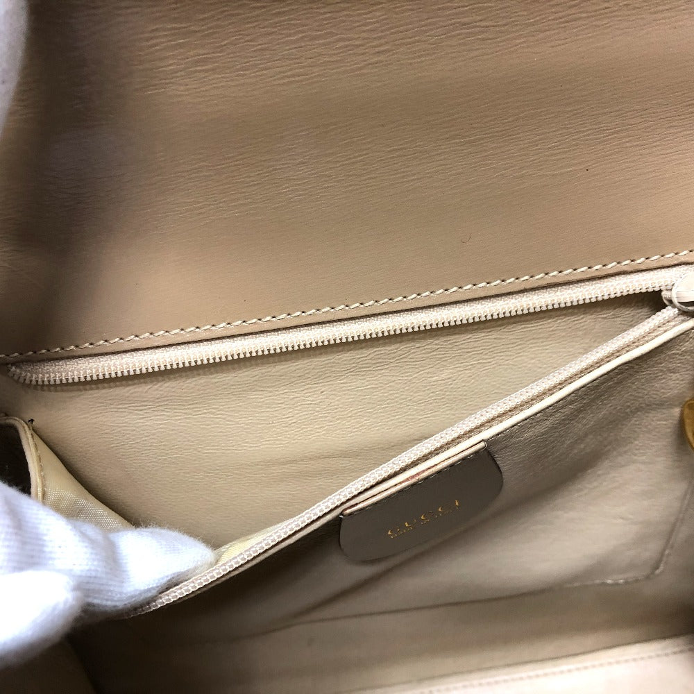 GUCCI Handbag leather beige Lock Women Used