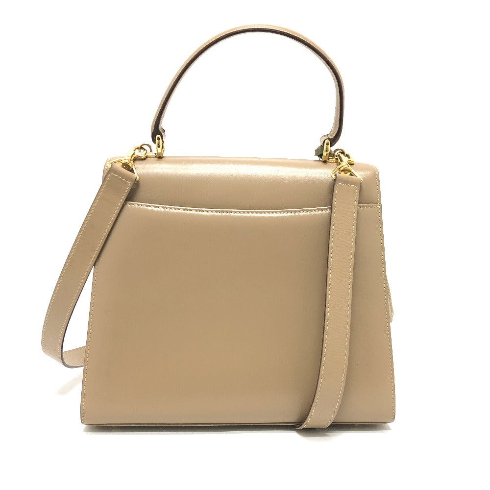 GUCCI Handbag leather beige Lock Women Used