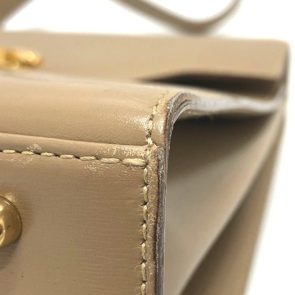 GUCCI Handbag leather beige Lock Women Used