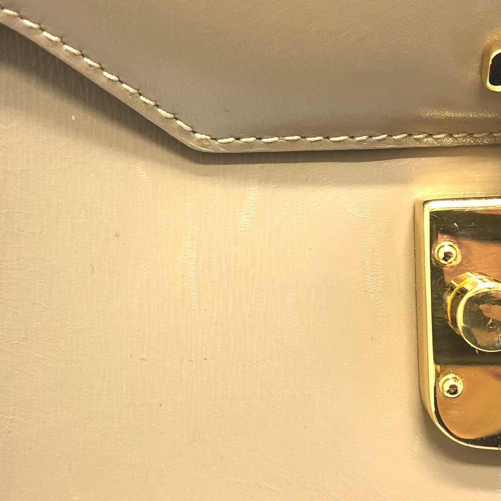 GUCCI Handbag leather beige Lock Women Used