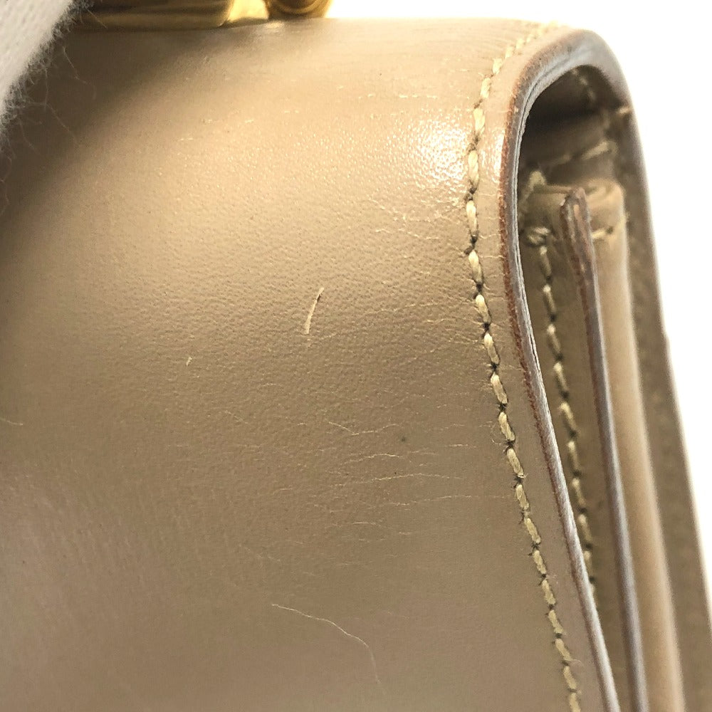 GUCCI Handbag leather beige Lock Women Used