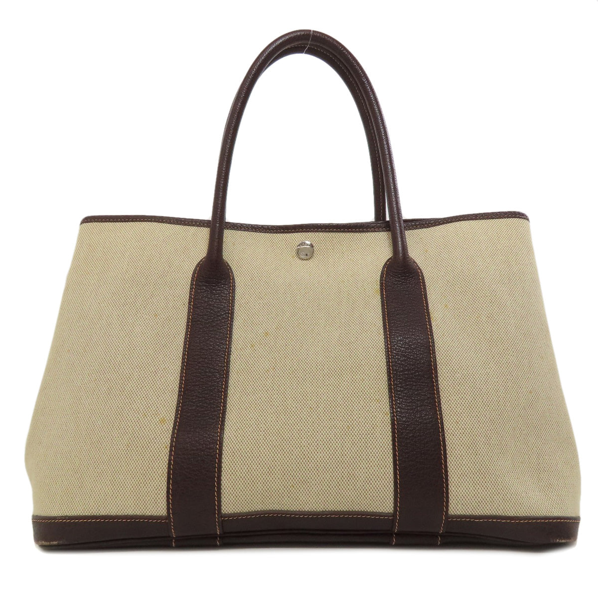 HERMES Tote Bag Tower ash Brown Garden Party PM Maroon SilverMetal Women Used