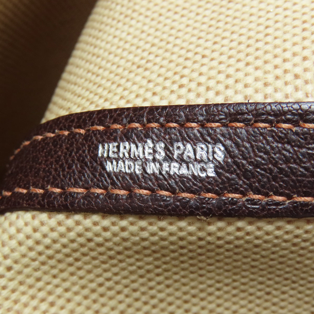 HERMES Tote Bag Tower ash Brown Garden Party PM Maroon SilverMetal Women Used