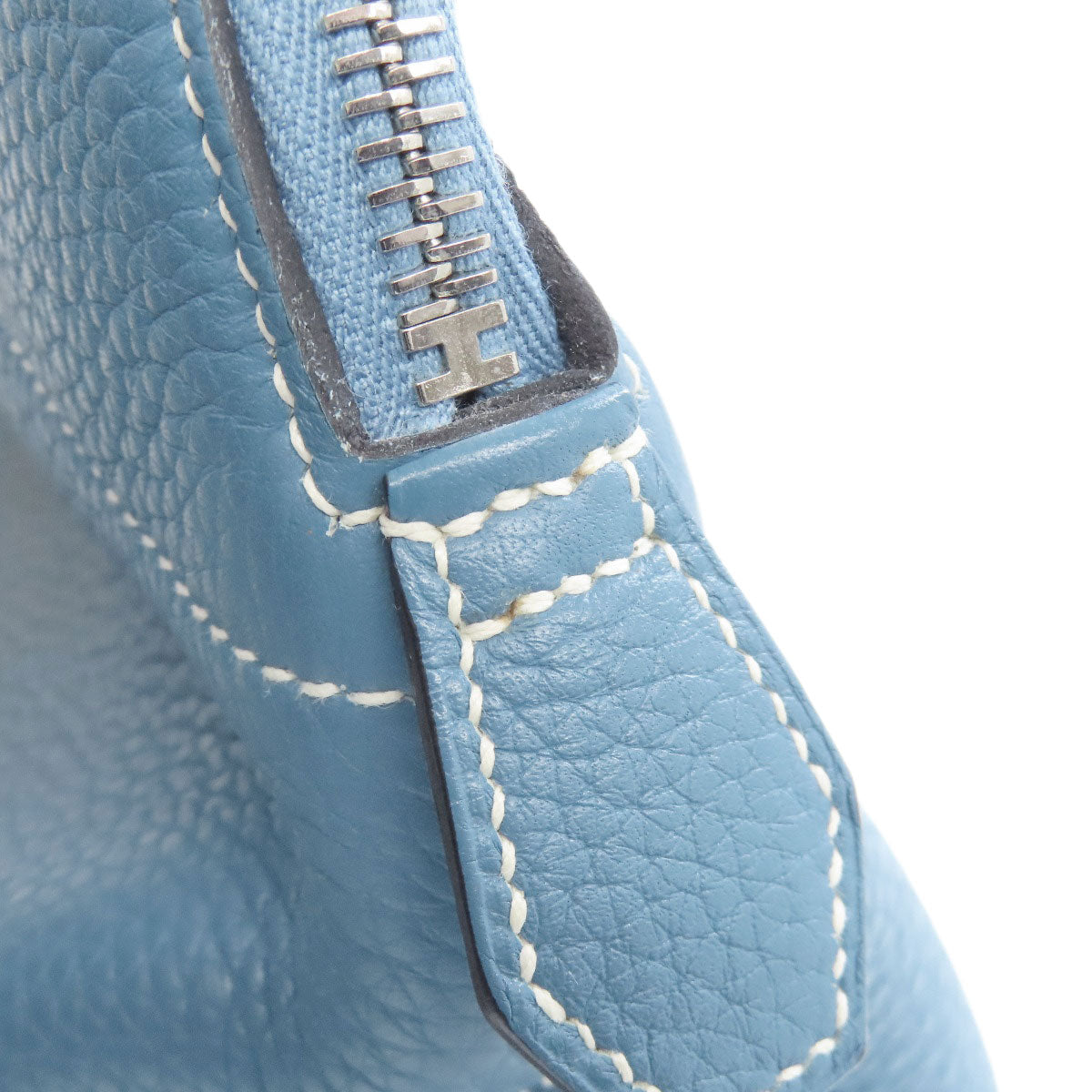 HERMES Handbag Taurillon Clemence blue Bolide 31 Blue Jean SilverMetal Women Used