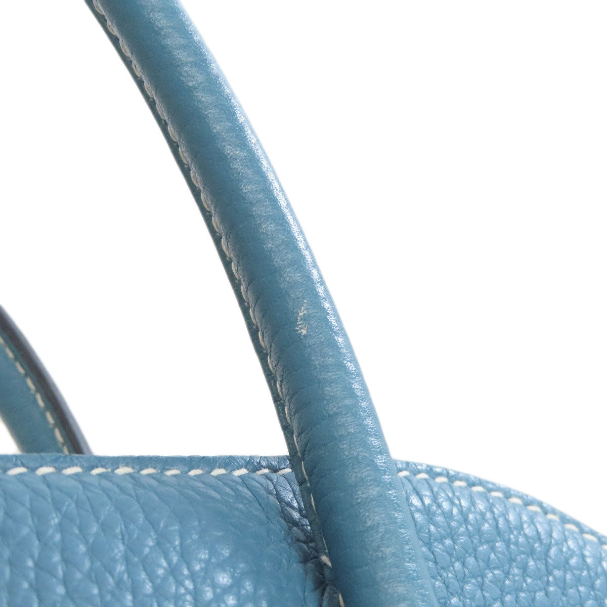 HERMES Handbag Taurillon Clemence blue Bolide 31 Blue Jean SilverMetal Women Used