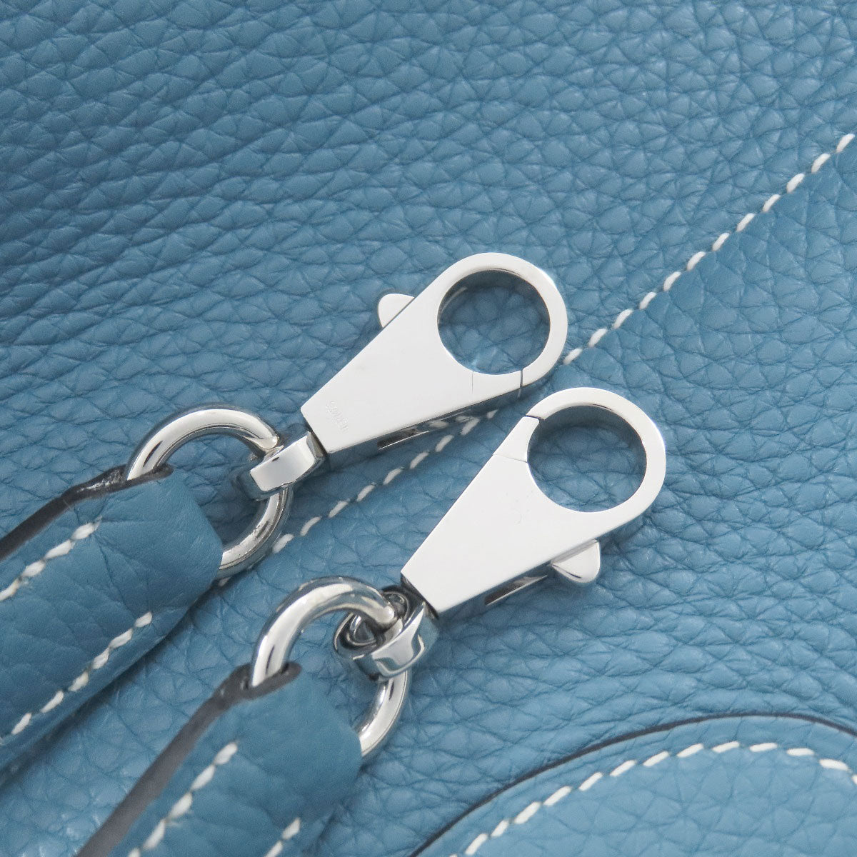 HERMES Handbag Taurillon Clemence blue Bolide 31 Blue Jean SilverMetal Women Used