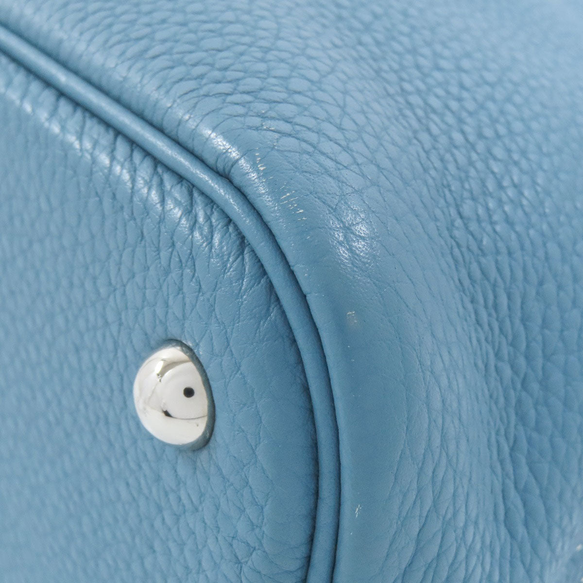 HERMES Handbag Taurillon Clemence blue Bolide 31 Blue Jean SilverMetal Women Used