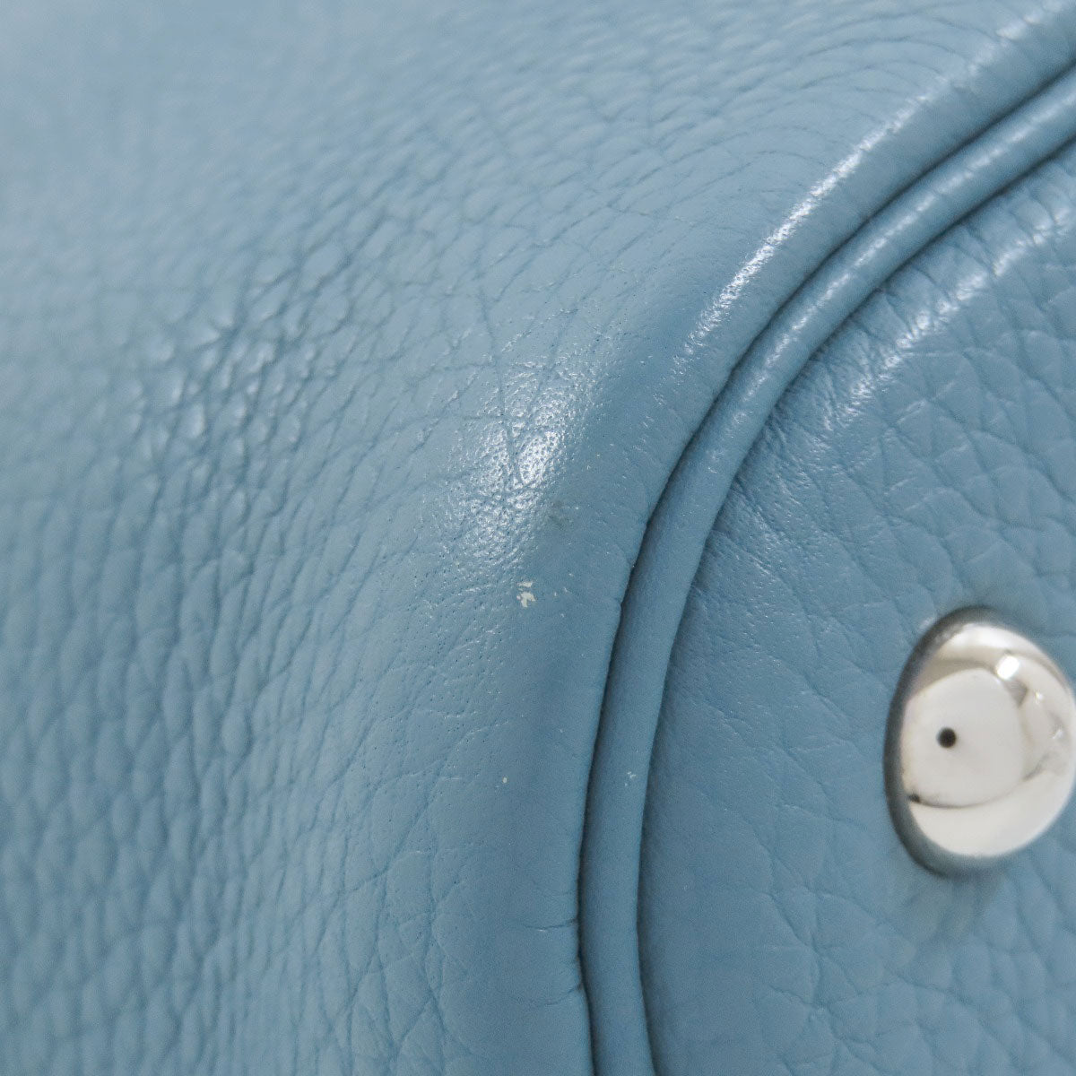 HERMES Handbag Taurillon Clemence blue Bolide 31 Blue Jean SilverMetal Women Used