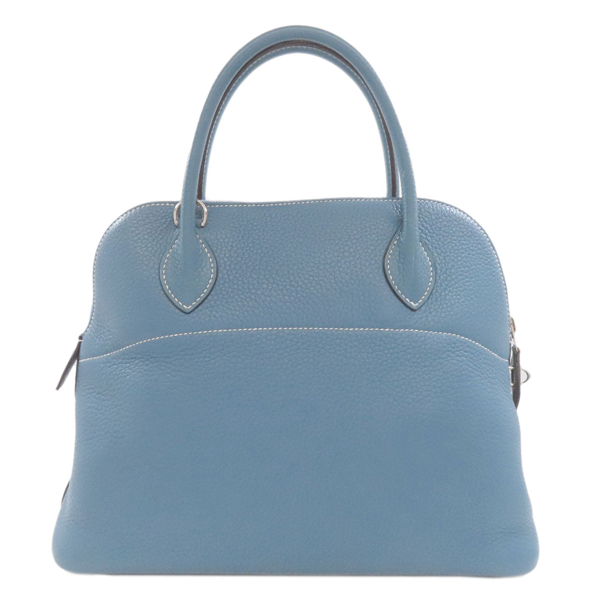 HERMES Handbag Taurillon Clemence blue Bolide 31 Blue Jean SilverMetal Women Used