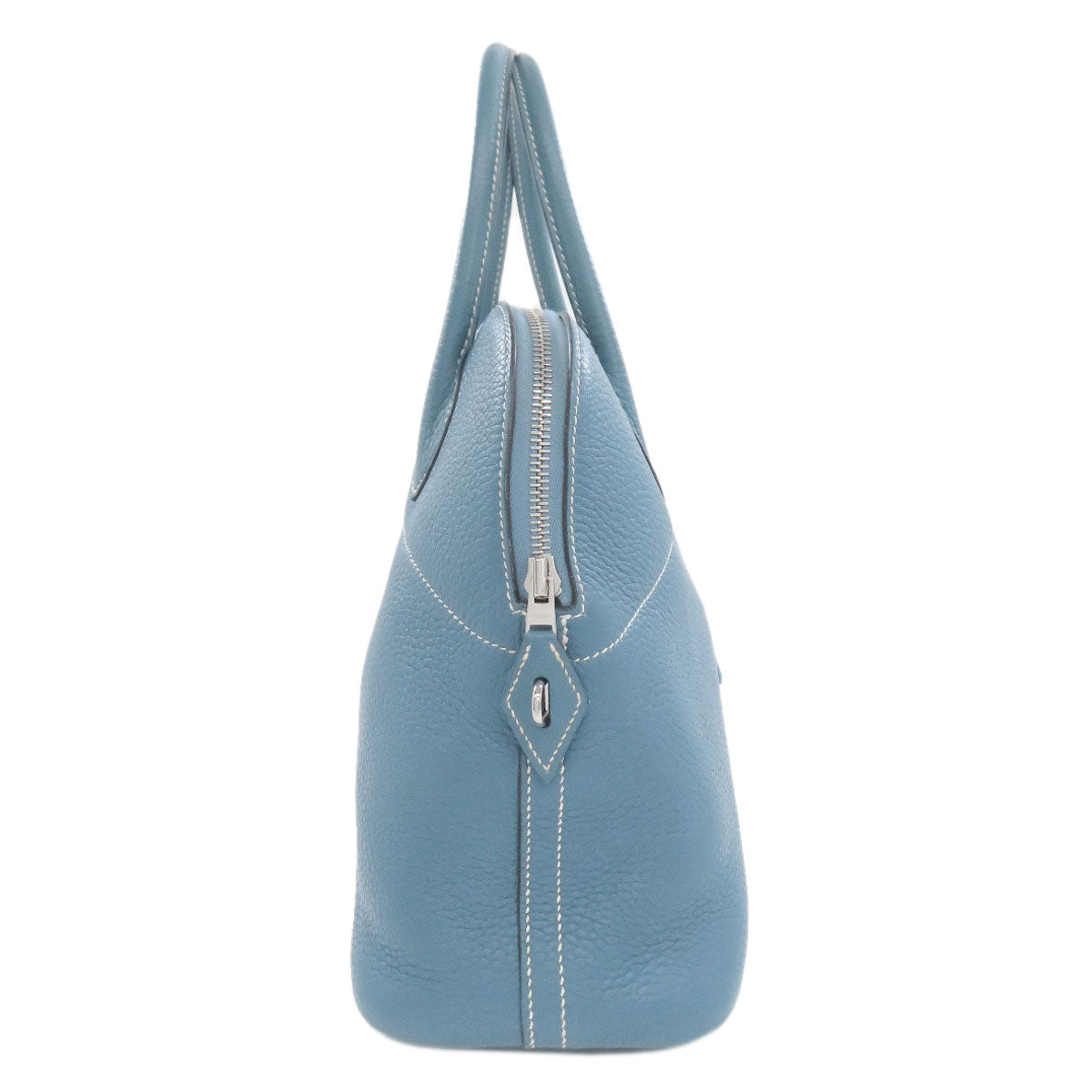 HERMES Handbag Taurillon Clemence blue Bolide 31 Blue Jean SilverMetal Women Used