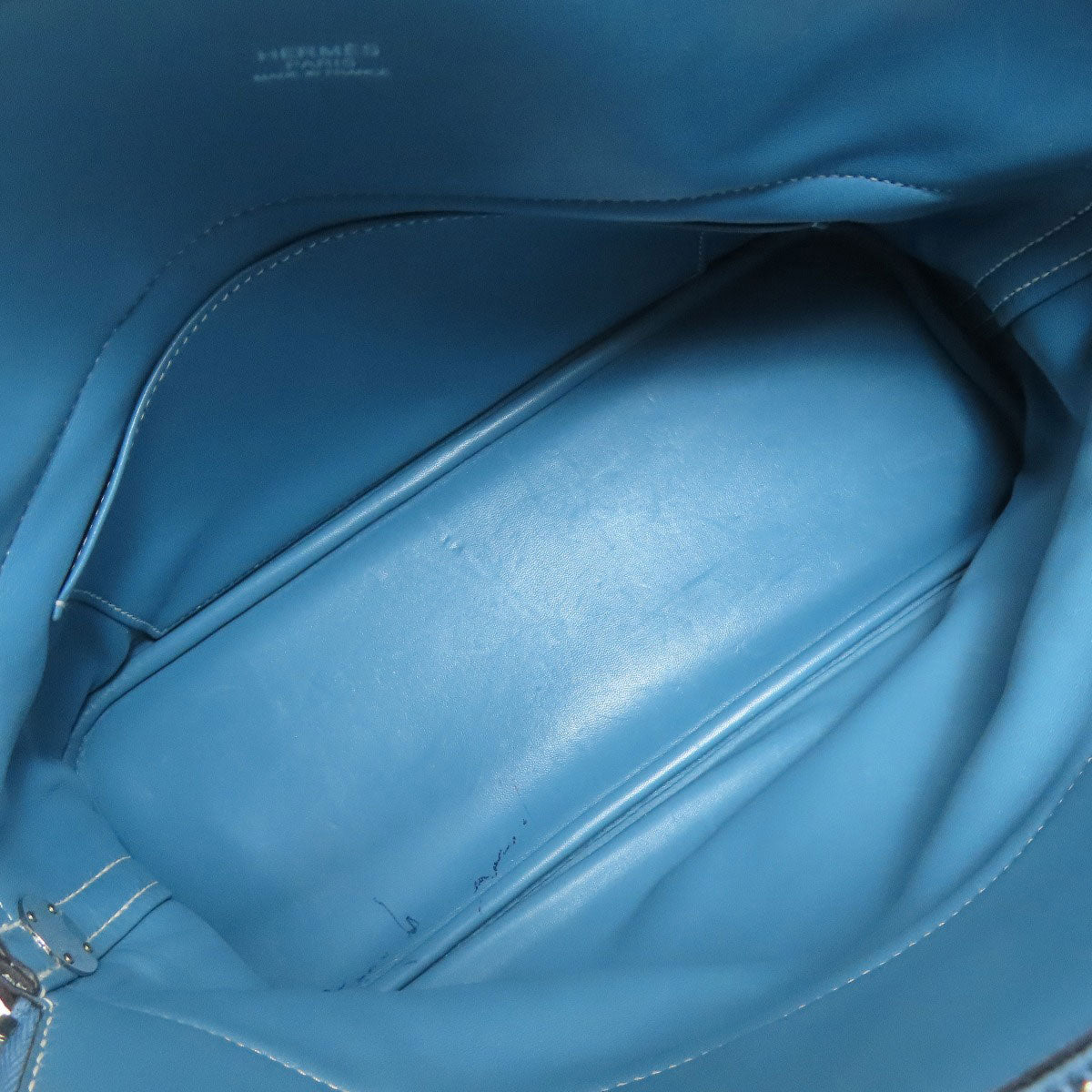 HERMES Handbag Taurillon Clemence blue Bolide 31 Blue Jean SilverMetal Women Used
