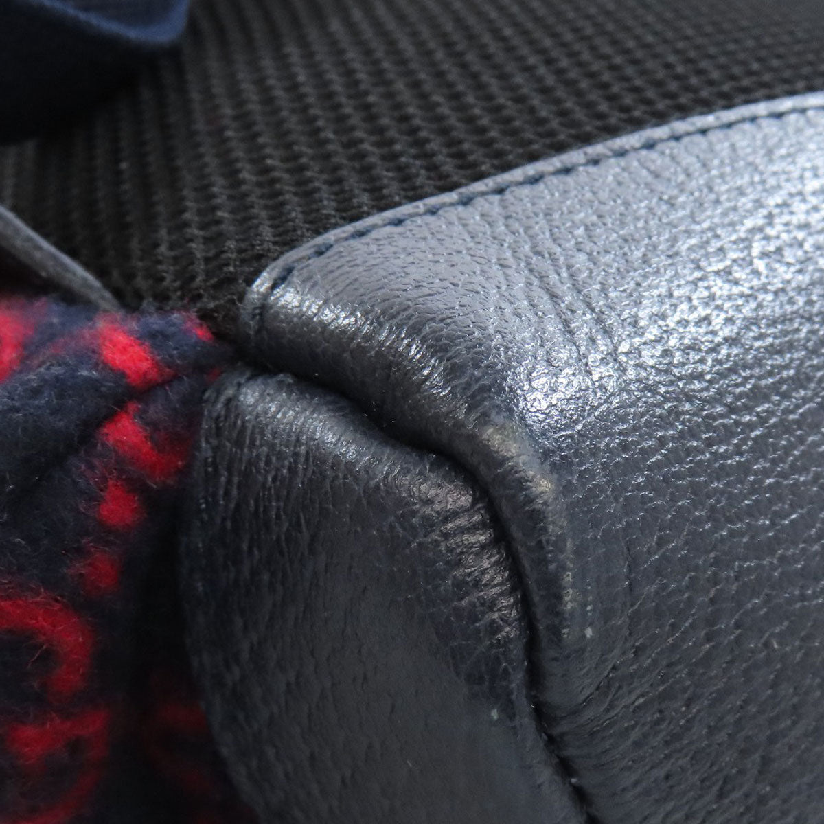 GUCCI Backpack 598184 wool Navy GG wool Women Used
