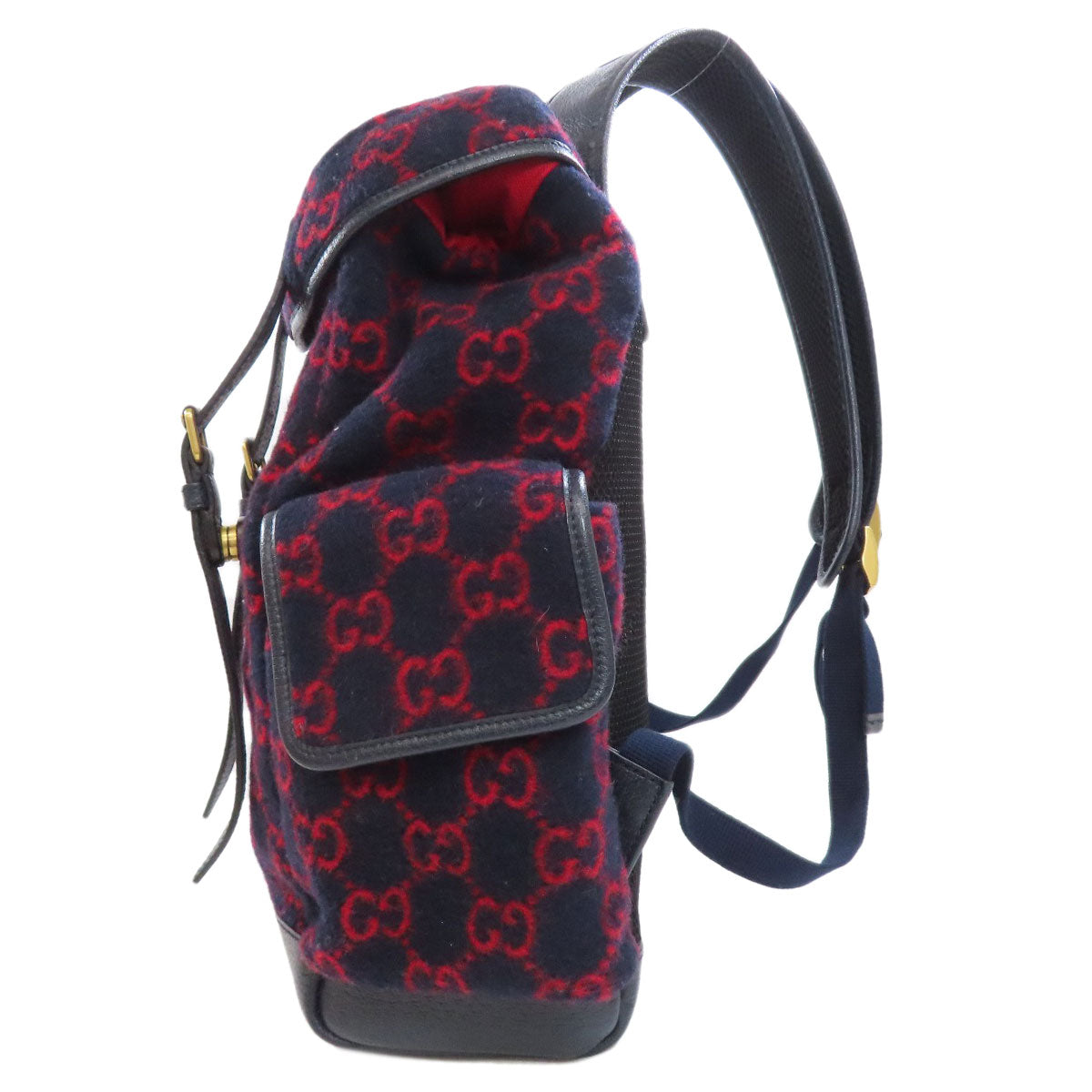 GUCCI Backpack 598184 wool Navy GG wool Women Used