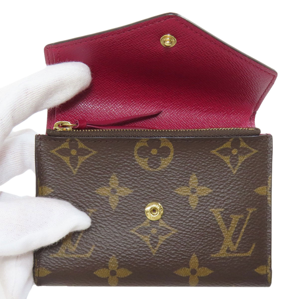 LOUIS VUITTON Bifold Wallet M41938 Monogram canvas Brown Portefeuille Victorine Women Used