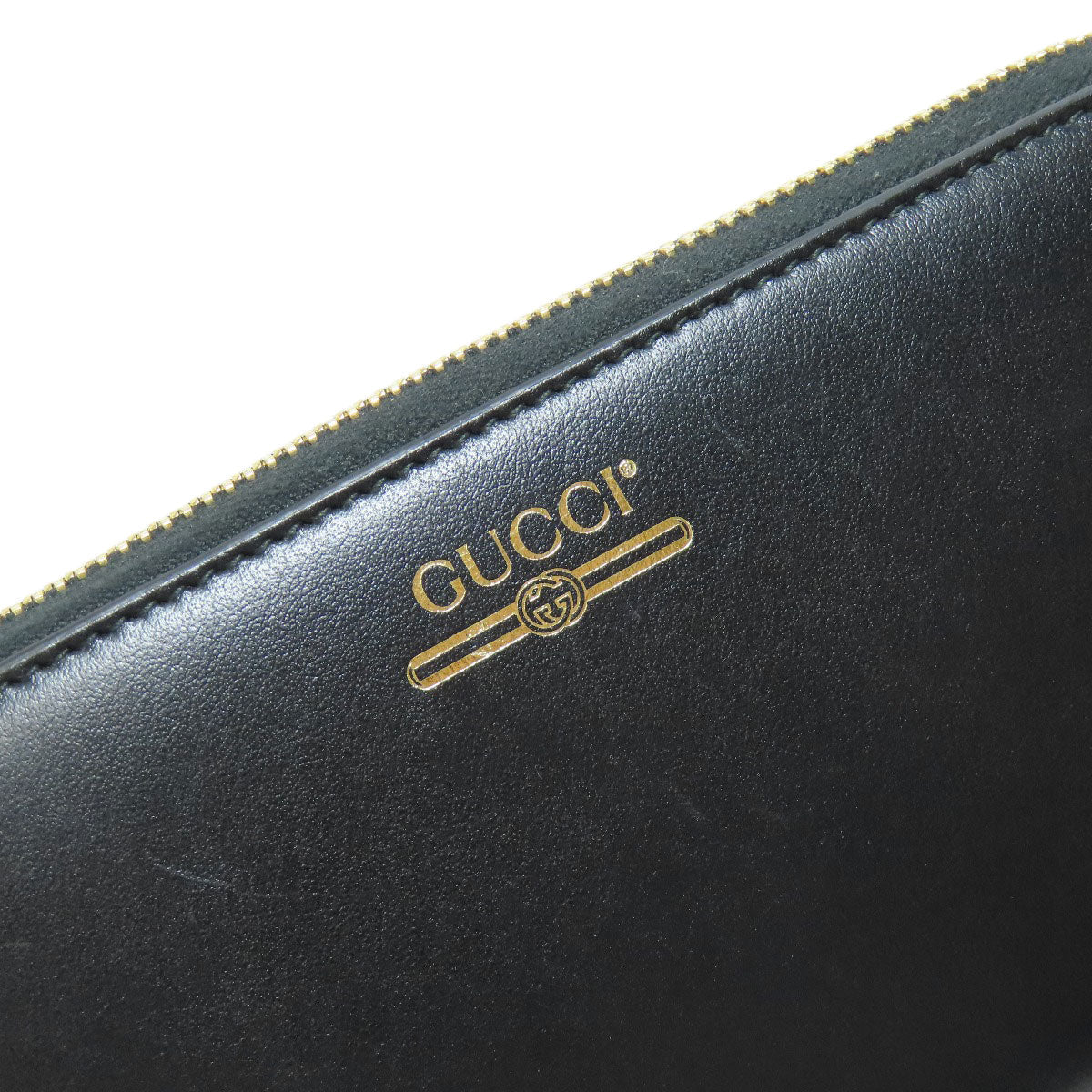 GUCCI Long Wallet Purse 547591 leather black logo Women Used