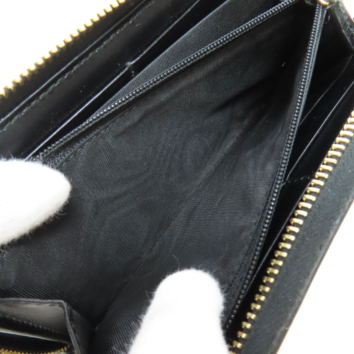 GUCCI Long Wallet Purse 547591 leather black logo Women Used