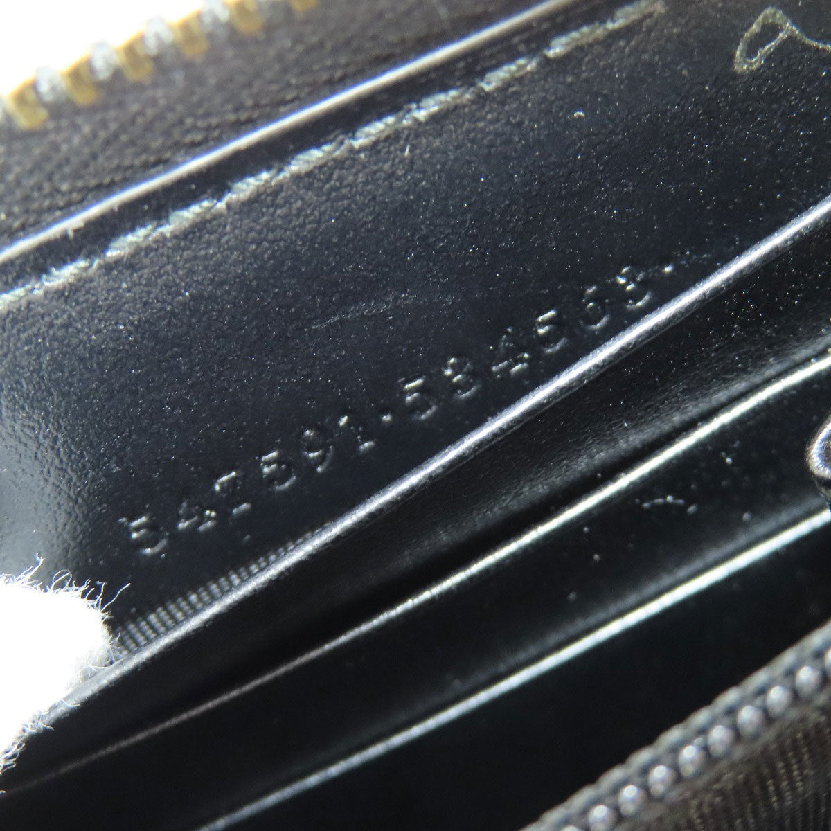 GUCCI Long Wallet Purse 547591 leather black logo Women Used