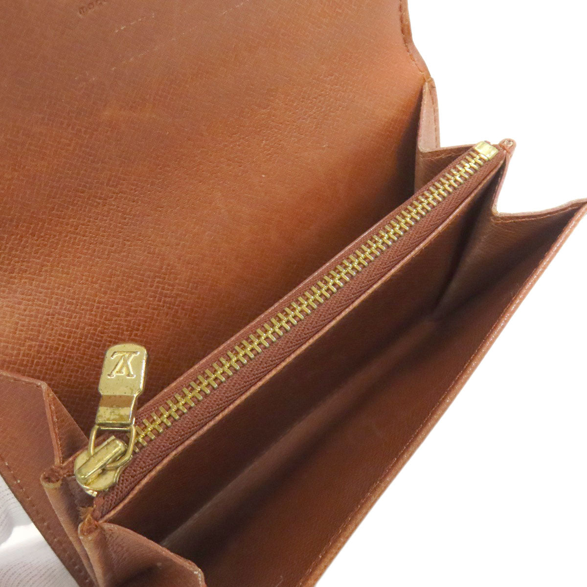 LOUIS VUITTON Bifold Wallet M61735 Monogram canvas Brown Portonet Zip Women Used