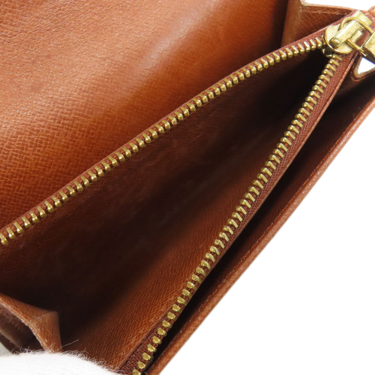 LOUIS VUITTON Bifold Wallet M61735 Monogram canvas Brown Portonet Zip Women Used