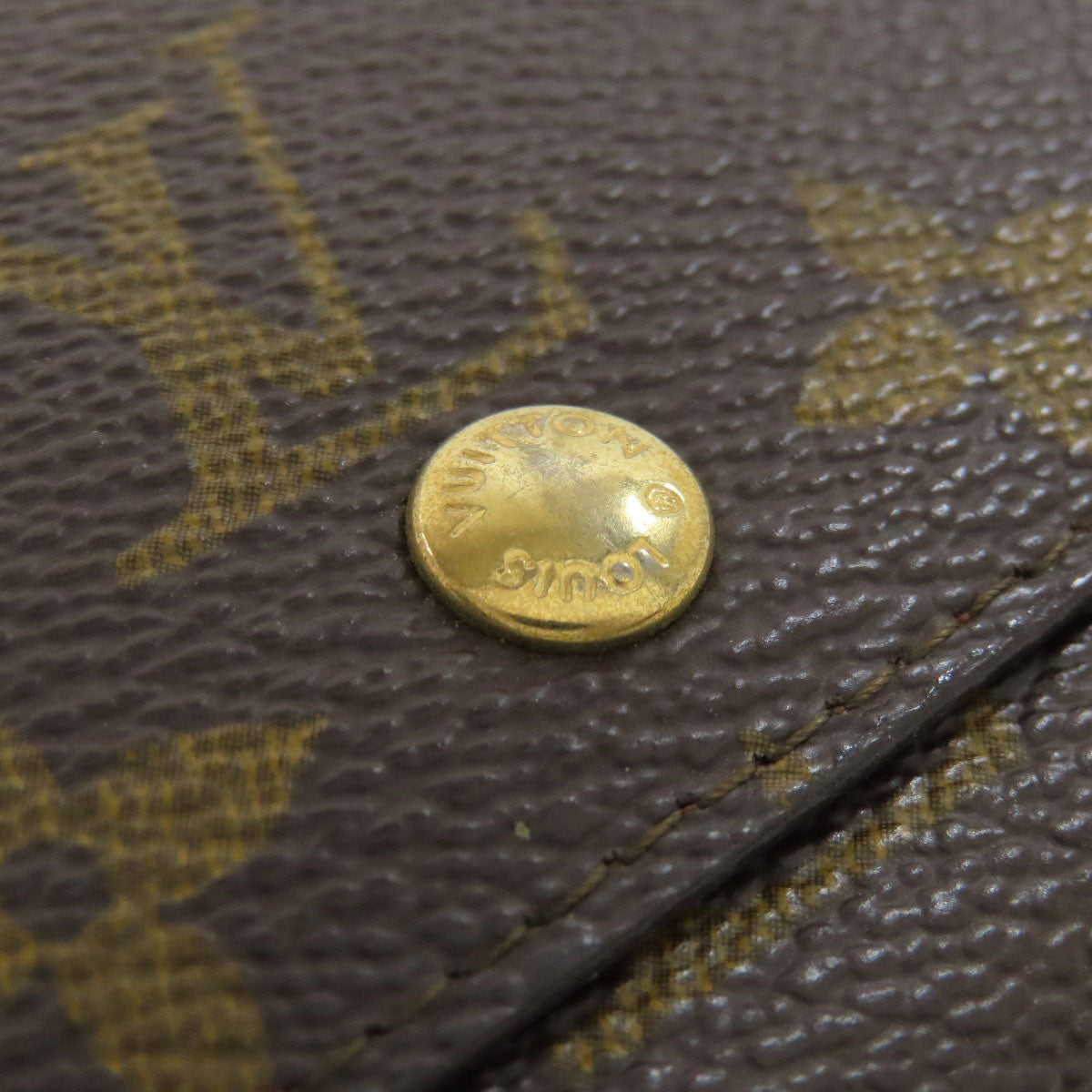 LOUIS VUITTON Bifold Wallet M61735 Monogram canvas Brown Portonet Zip Women Used