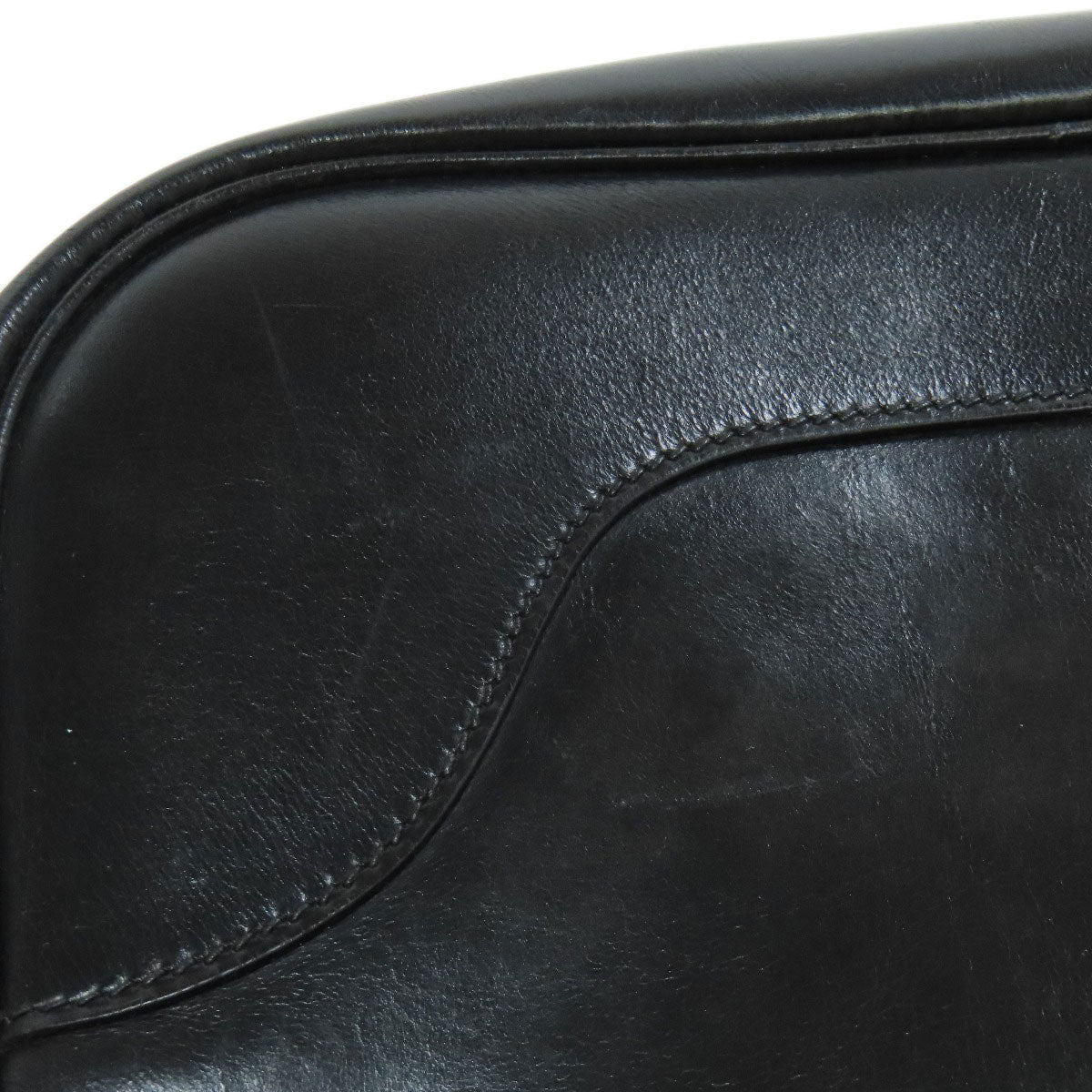 HERMES Shoulder Bag Calfskin black Trim 31 Gold Metal Women Used