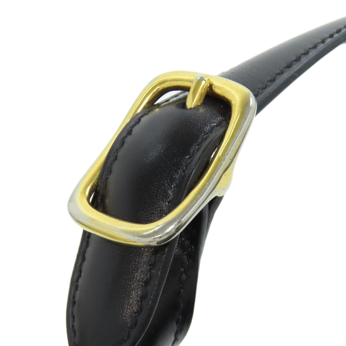 HERMES Shoulder Bag Calfskin black Trim 31 Gold Metal Women Used