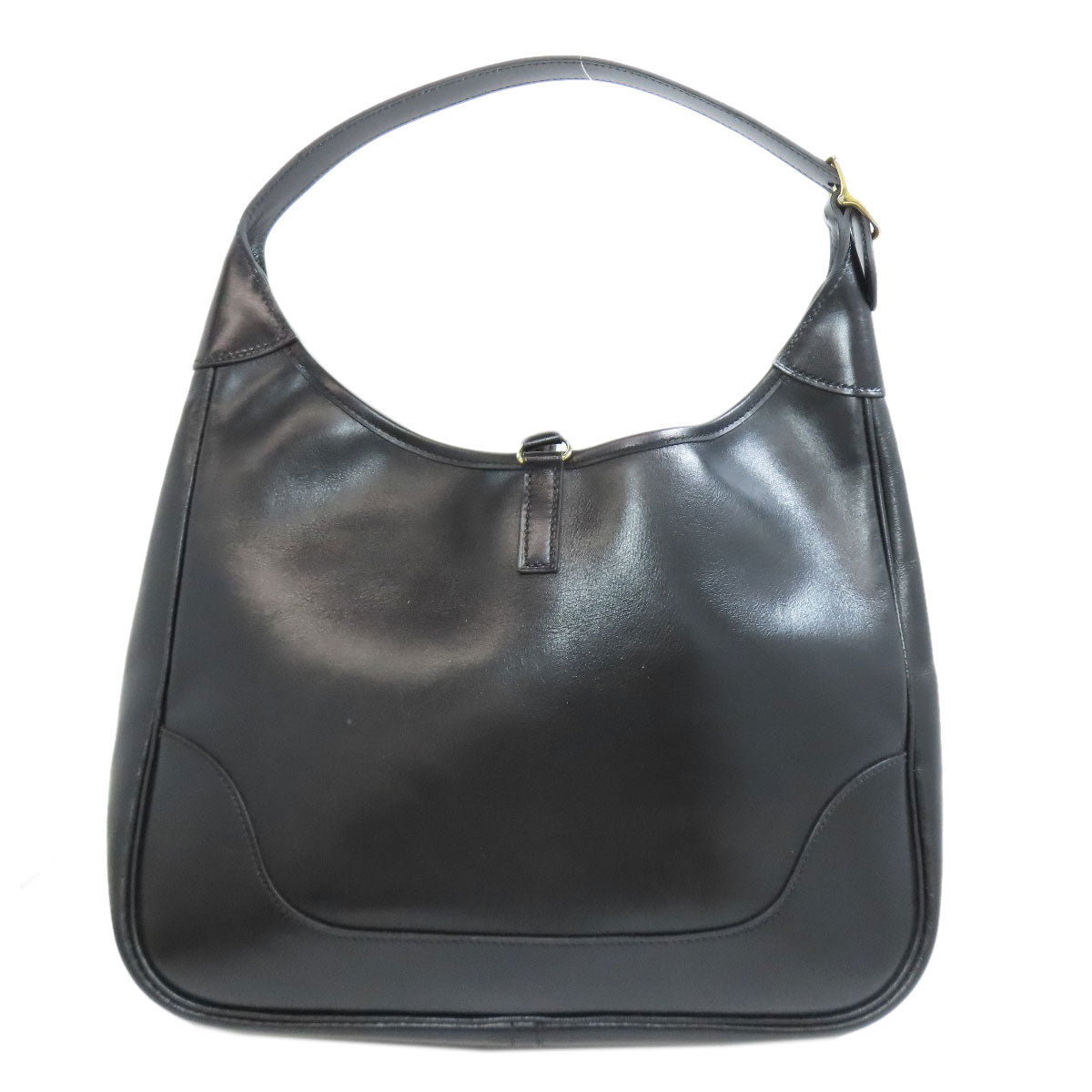 HERMES Shoulder Bag Calfskin black Trim 31 Gold Metal Women Used