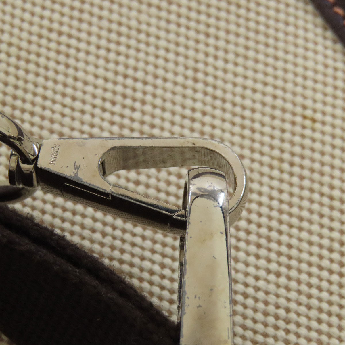 HERMES Handbag Tower ash Brown Garden File SilverMetal Women Used