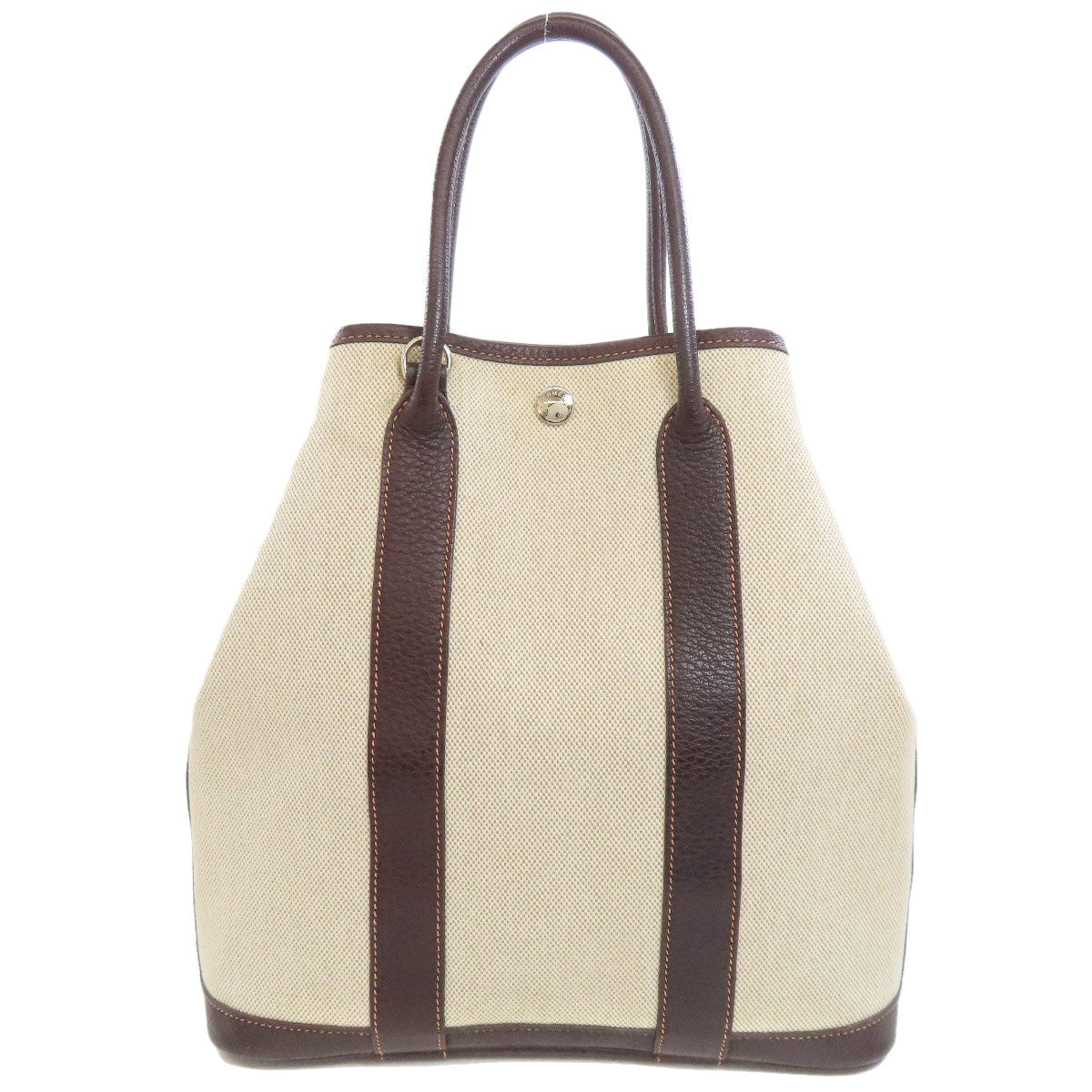 HERMES Handbag Tower ash Brown Garden File SilverMetal Women Used