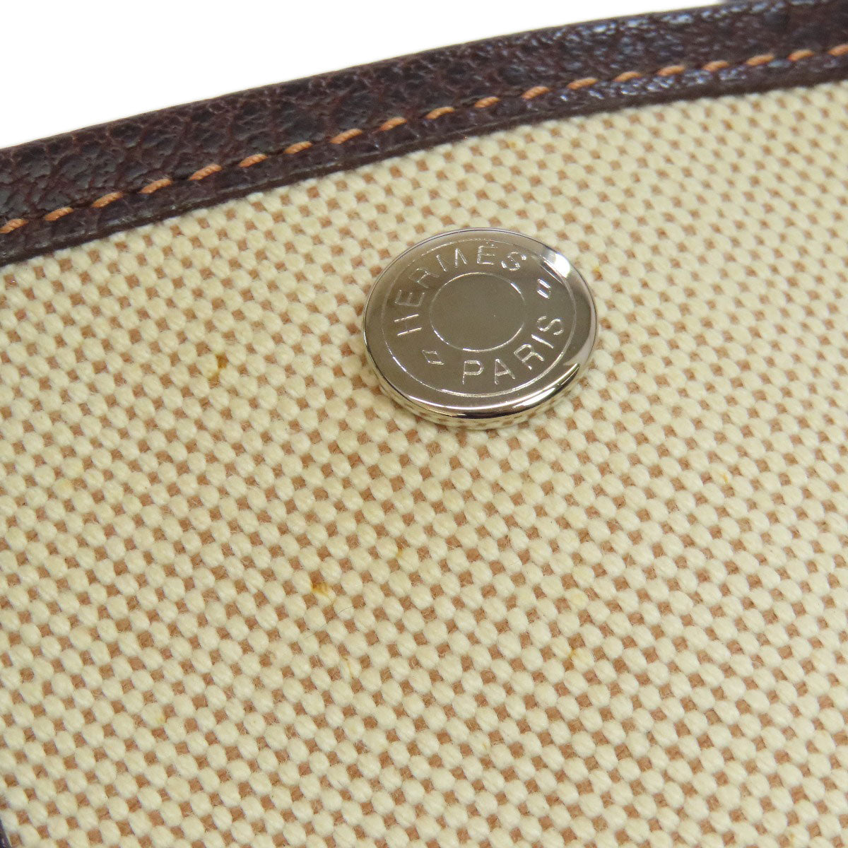 HERMES Handbag Tower ash Brown Garden File SilverMetal Women Used