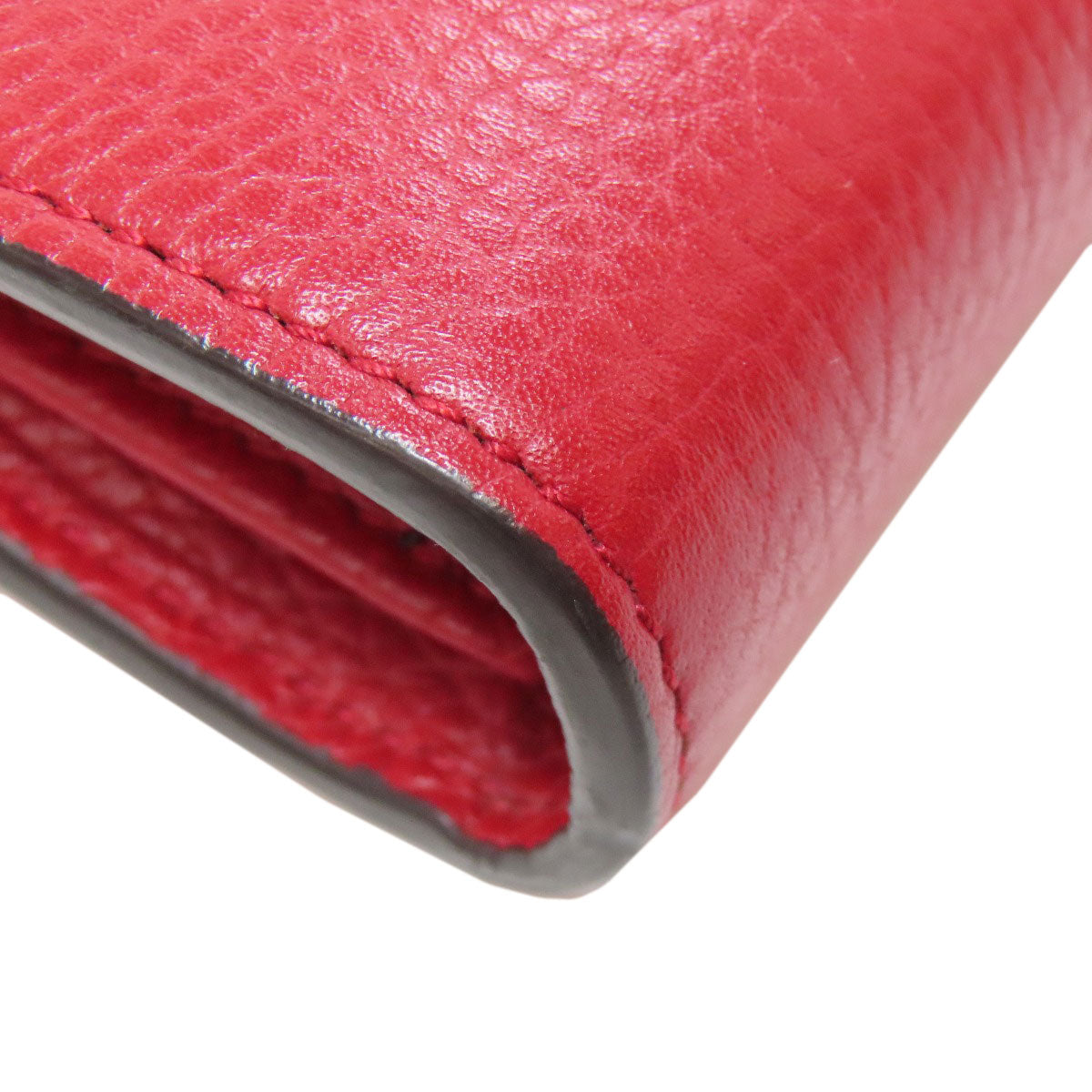 GUCCI Long Wallet Purse 401232 leather Red GG Marmont Chain Wallet Women Used