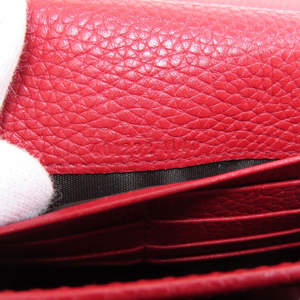 GUCCI Long Wallet Purse 401232 leather Red GG Marmont Chain Wallet Women Used