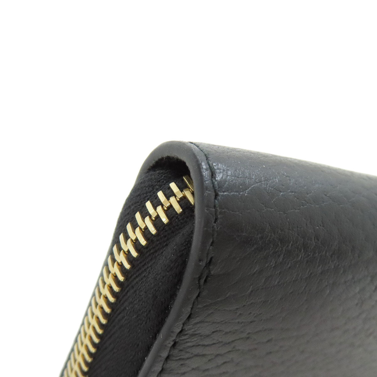 GUCCI Long Wallet Purse 449347 leather black Interlocking G Women Used