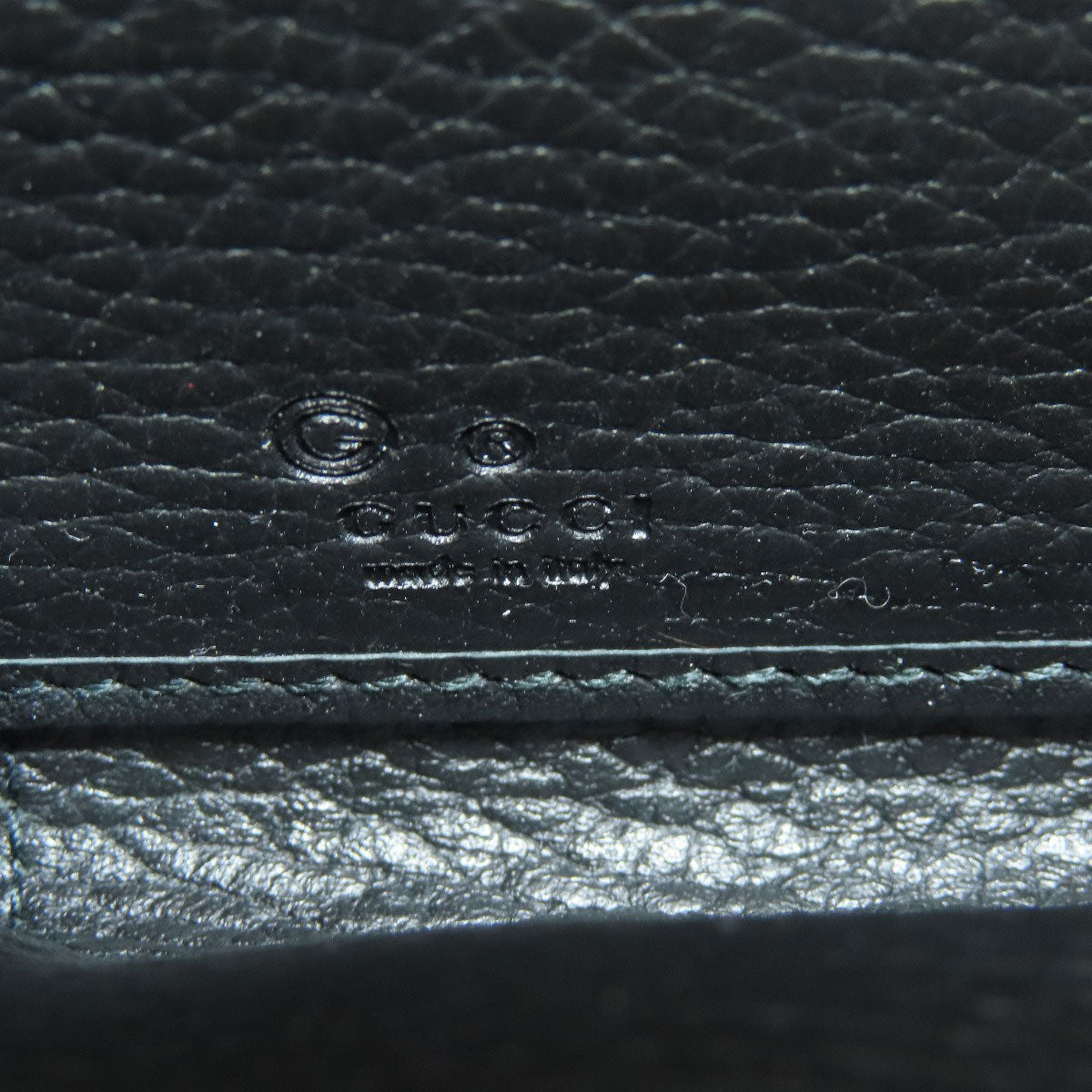 GUCCI Long Wallet Purse 449347 leather black Interlocking G Women Used