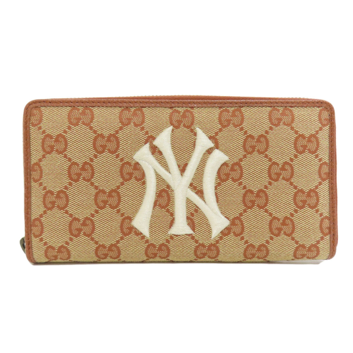 GUCCI Long Wallet Purse 547791 canvas Brown NY Yankees collaboration GG Women Used