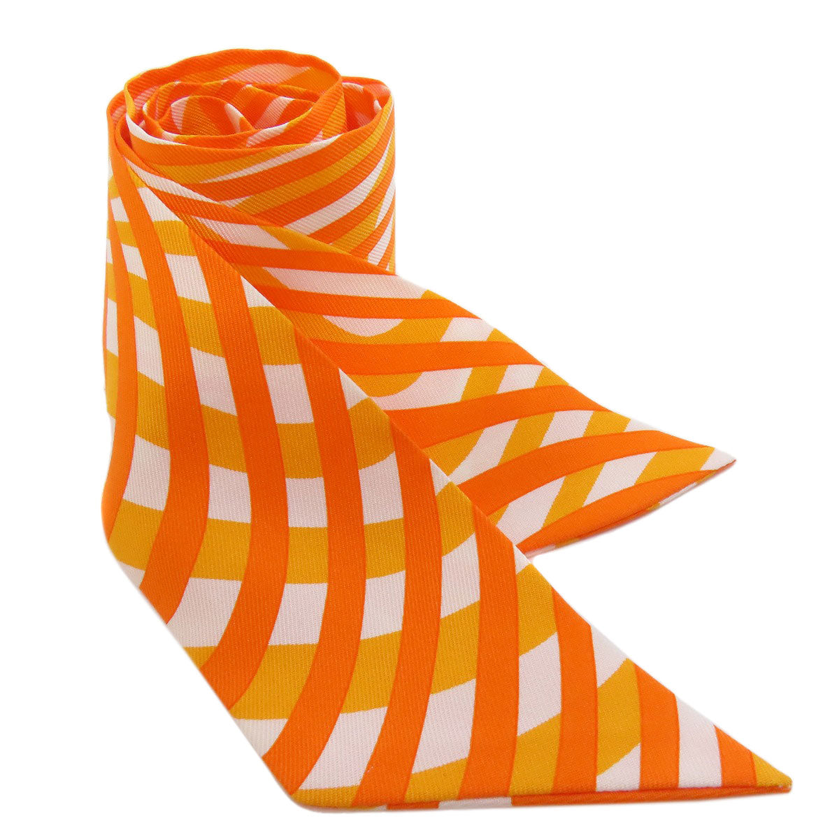 HERMES scarf silk Orange Twilly