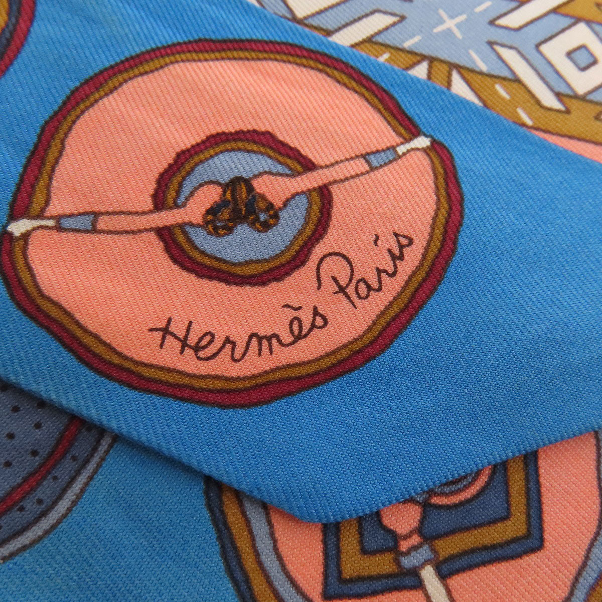 HERMES scarf silk blue Twilly