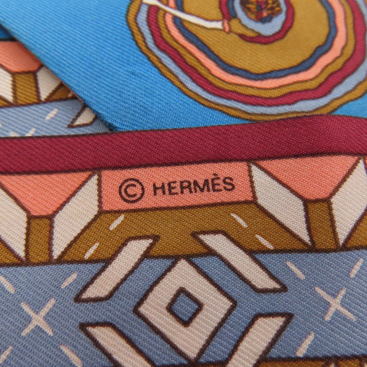 HERMES scarf silk blue Twilly
