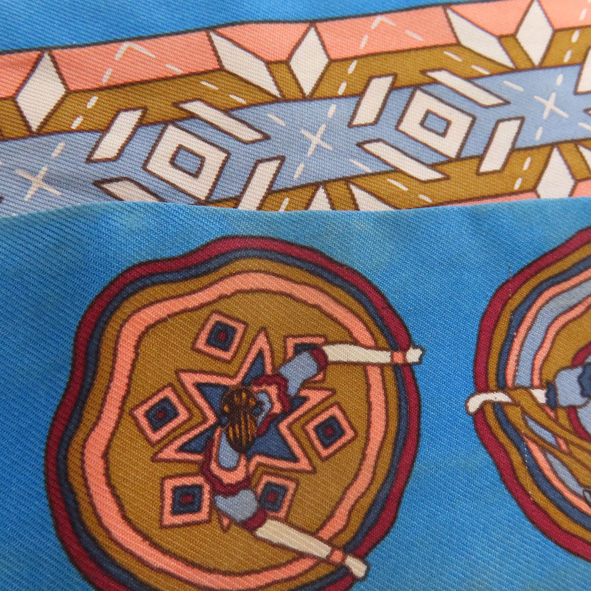 HERMES scarf silk blue Twilly