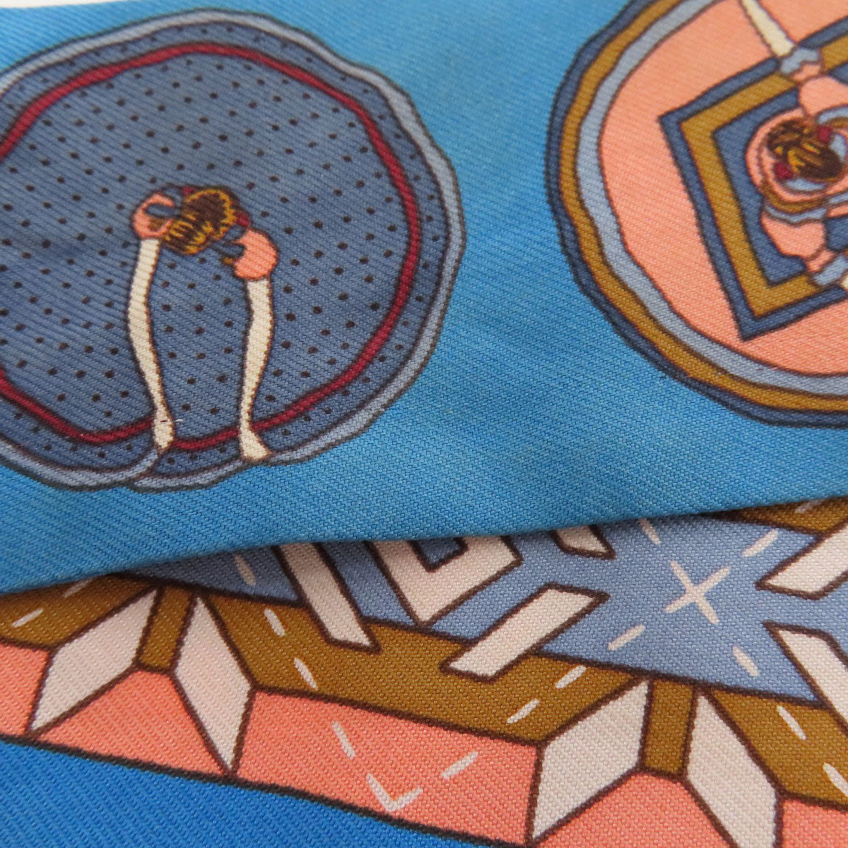 HERMES scarf silk blue Twilly