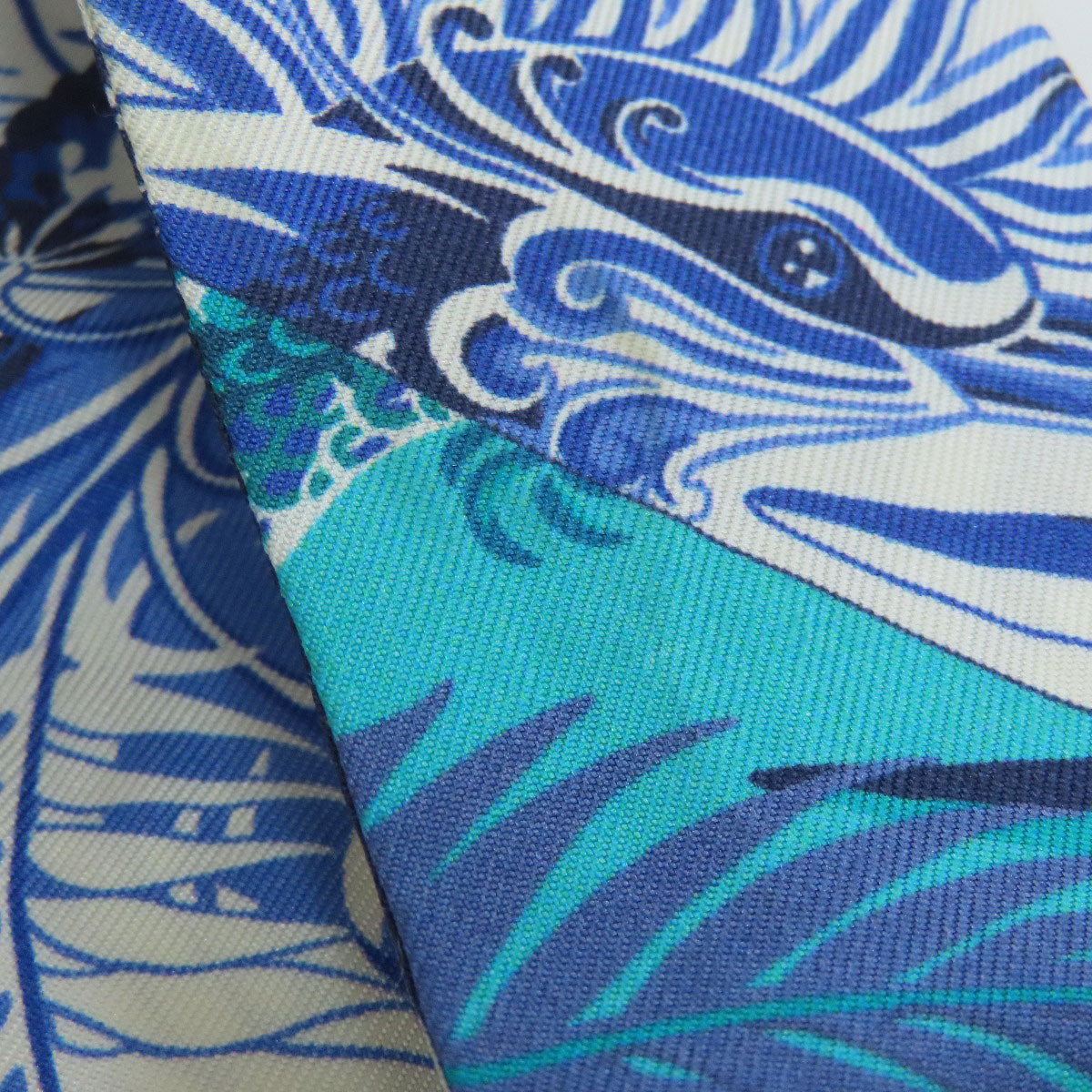 HERMES scarf silk blue Twilly Women Used