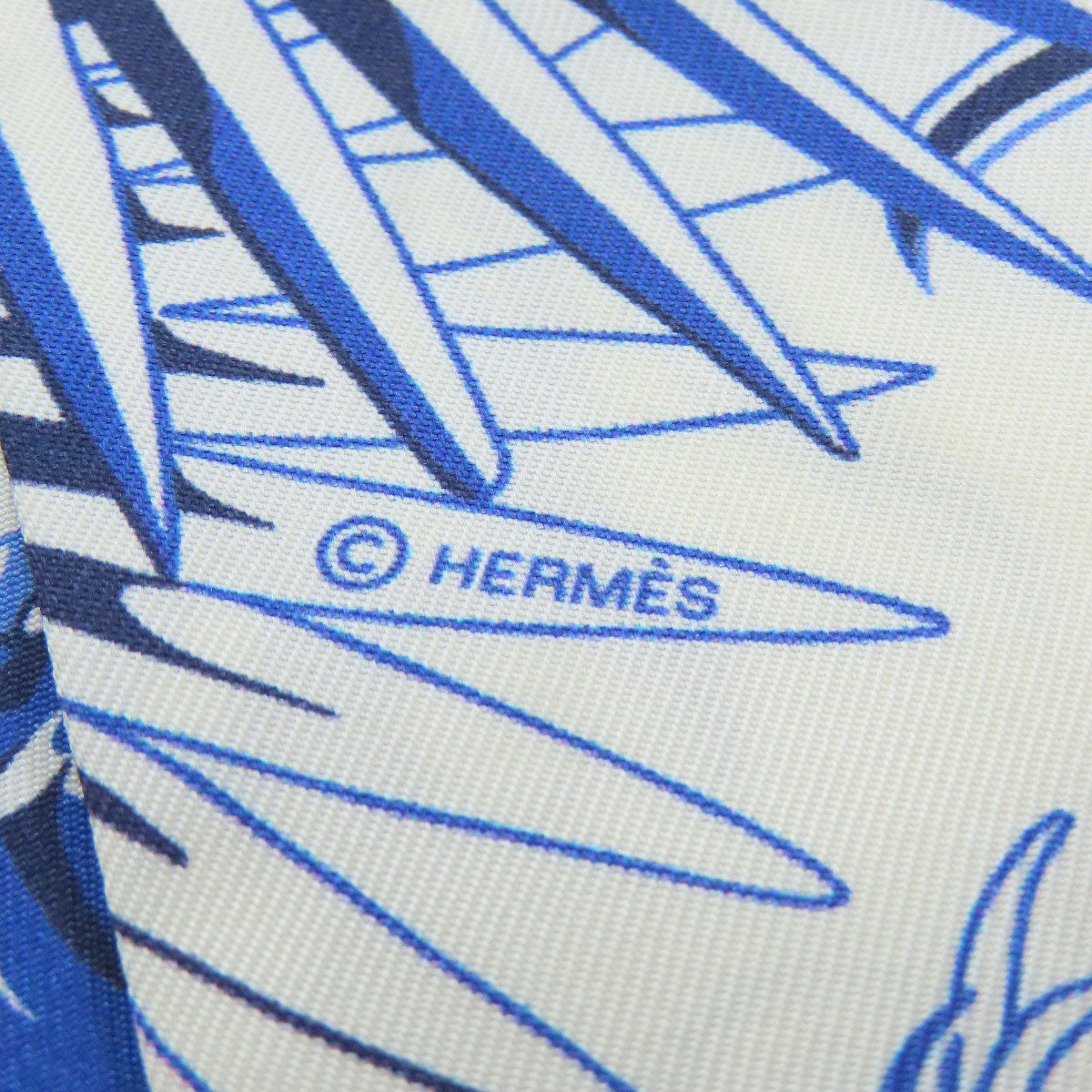 HERMES scarf silk blue Twilly Women Used