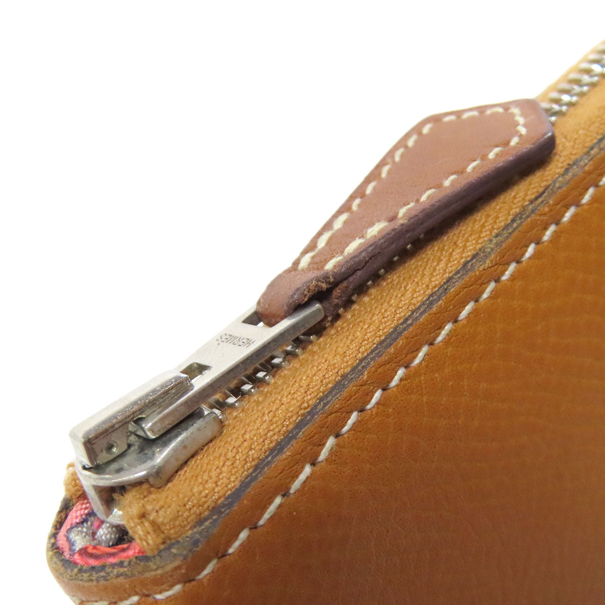 HERMES Long Wallet Purse Epsom Brown Azap Silk In Long Silver Metal