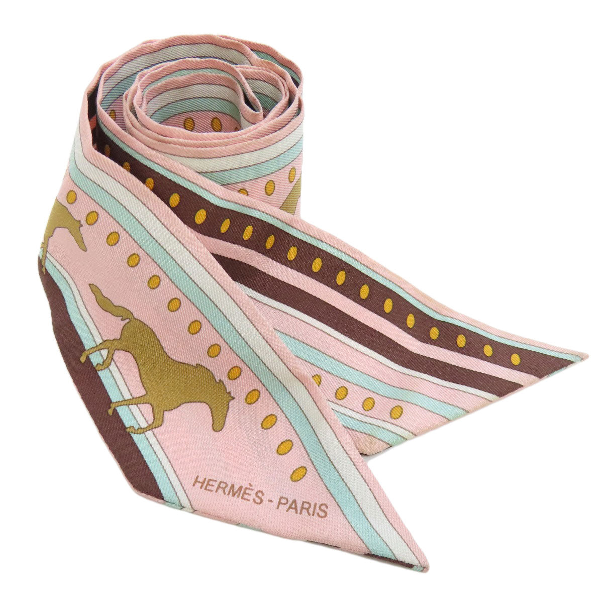 HERMES scarf silk pink Twilly Women Used