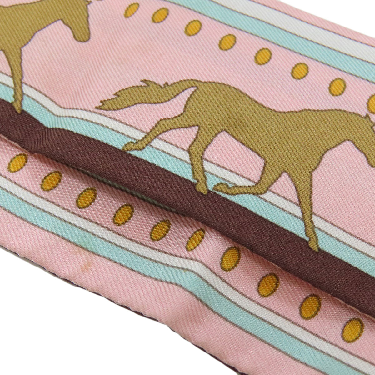 HERMES scarf silk pink Twilly Women Used