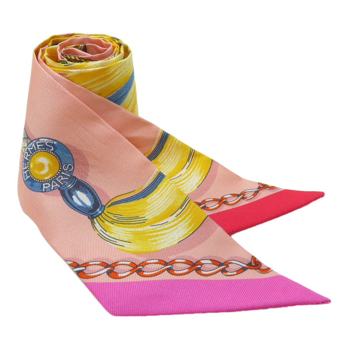 HERMES scarf silk pink Twilly Women Used
