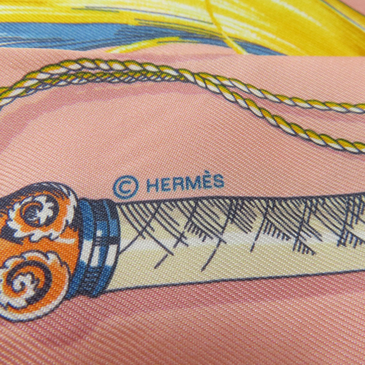 HERMES scarf silk pink Twilly Women Used