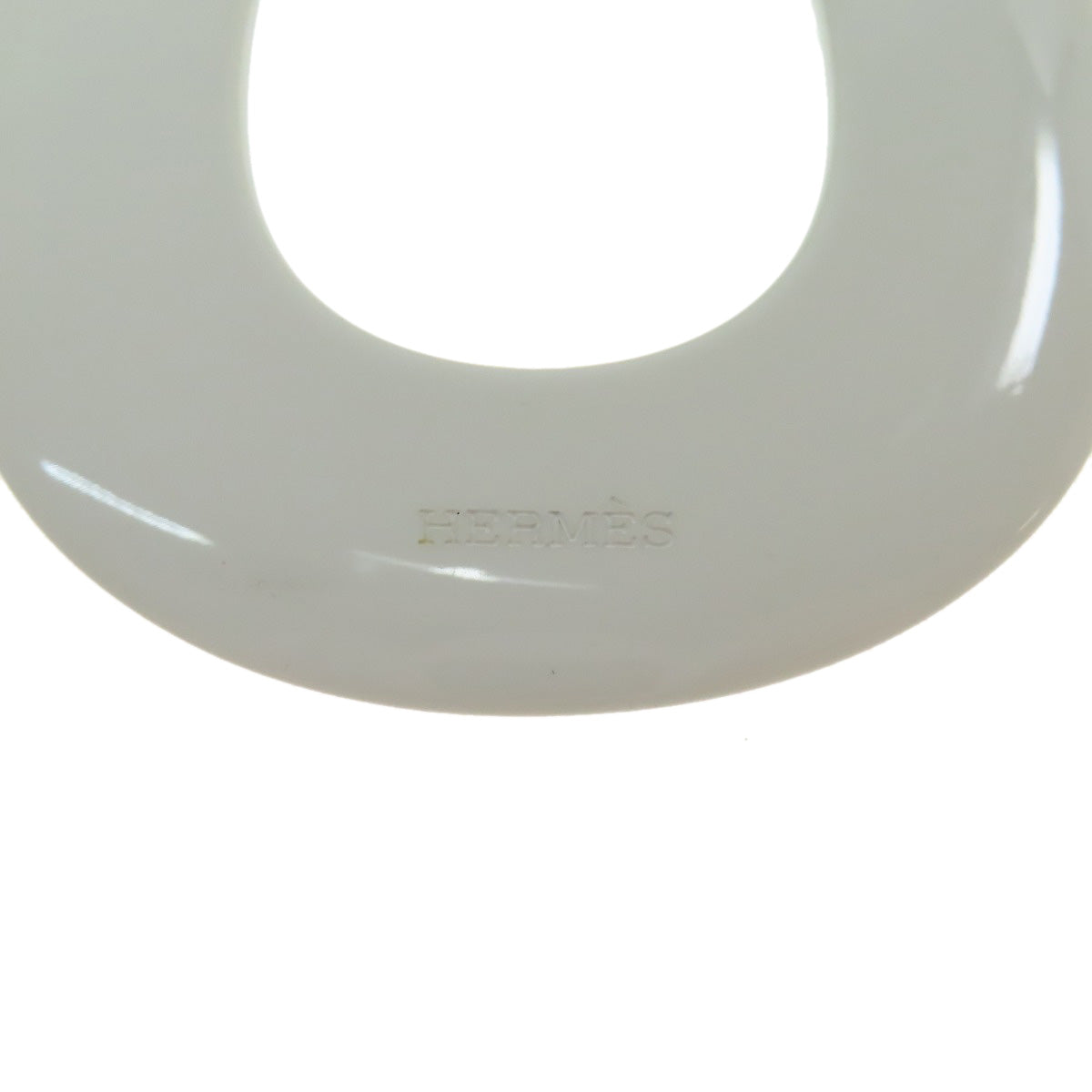 HERMES Necklace Buffalo horn white Kara Women Used